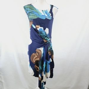 Anthropologie Coquille Magnified Corolla 100% Silk Dress size 2